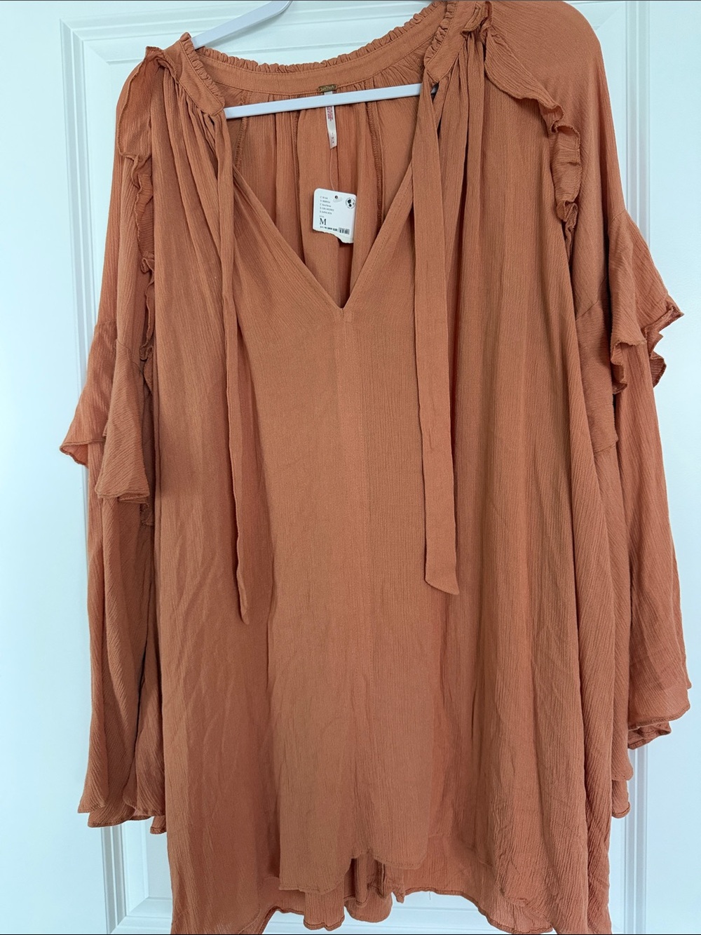 Free People Rust Tie-Front Boho Tunic